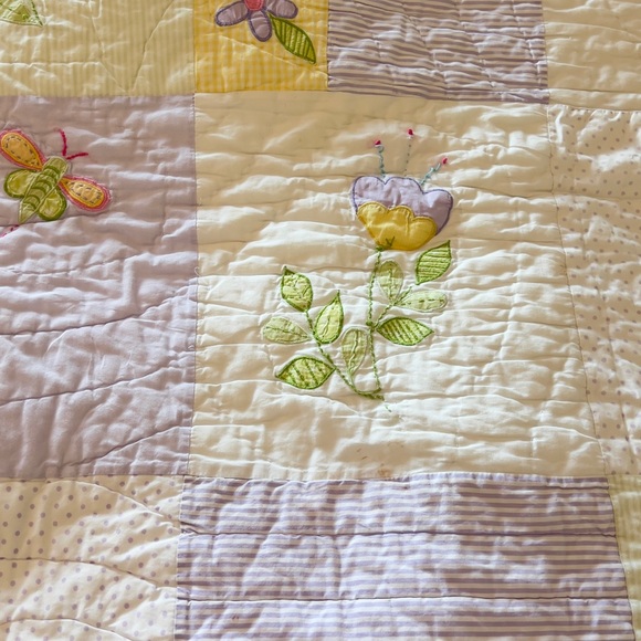 Pottery Barn Kids White and Purple Floral Quilt - Picture 13 of 14